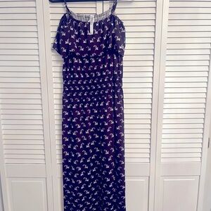 Abella Elegant Blue and White Maxi Dress